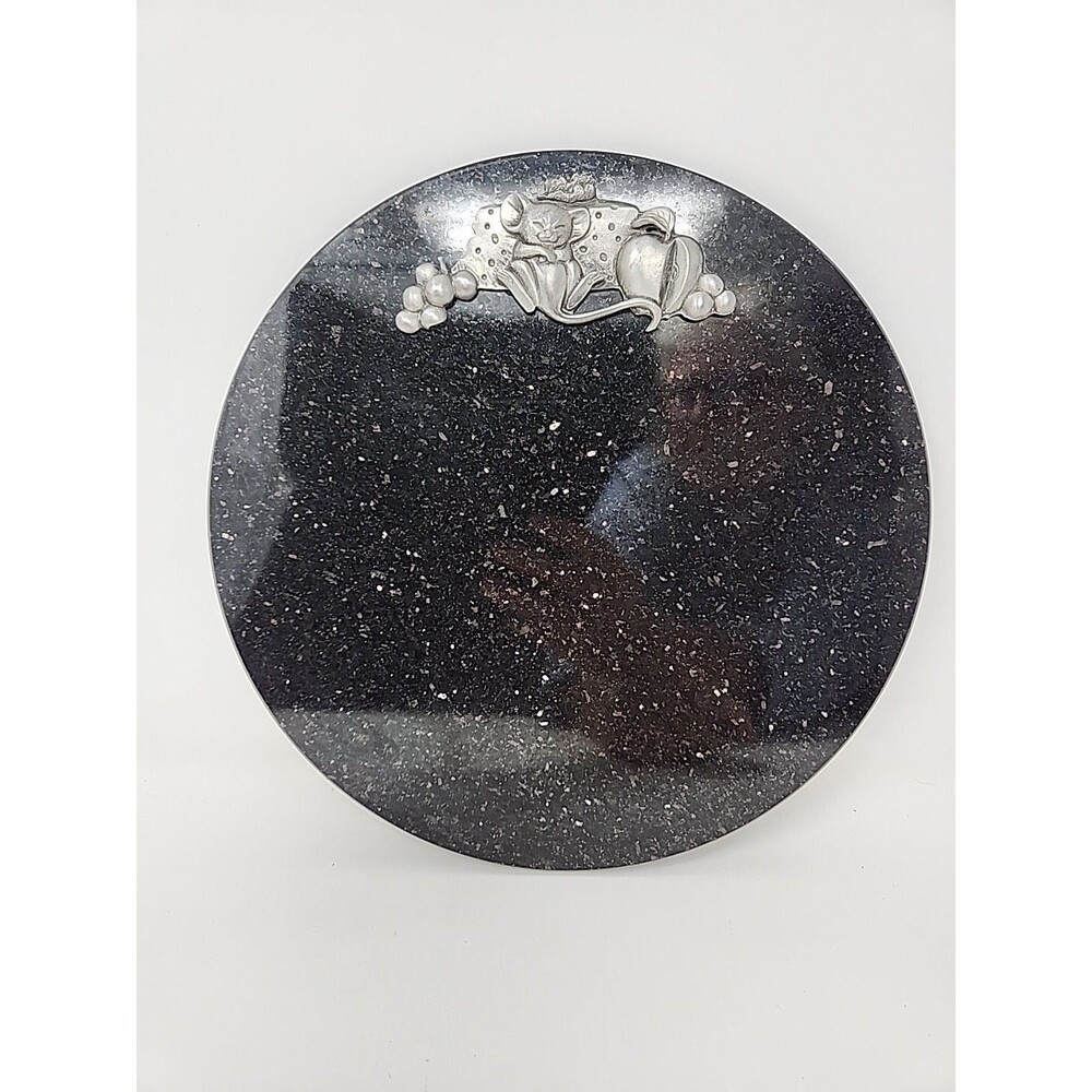 Rock of Ages Black Granite Cheese Board Pewter Mouse Stone Cutting Board